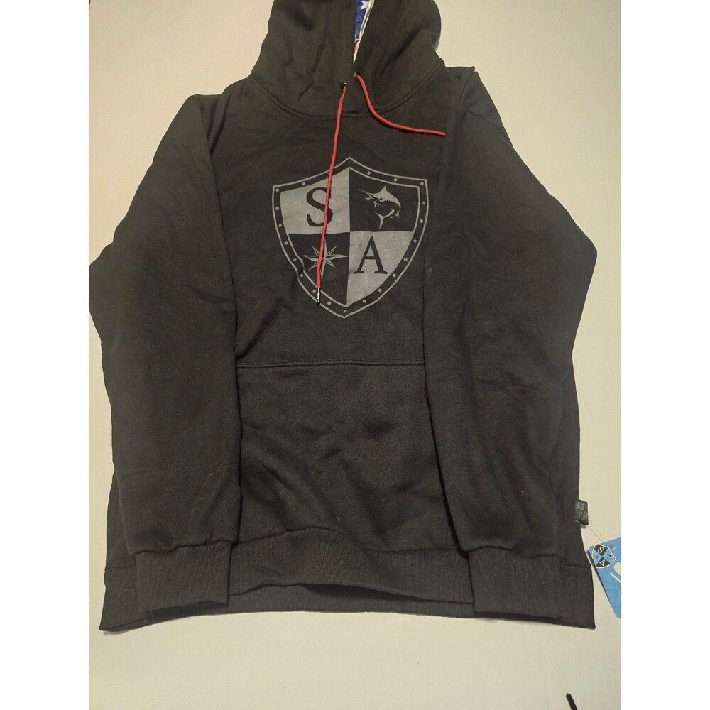 SA Company Soul of Adventure Hoodie Mens 3XL Black Marlin Fishing USA Flag NWT